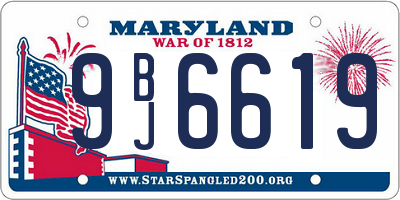 MD license plate 9BJ6619
