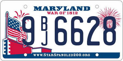 MD license plate 9BJ6628