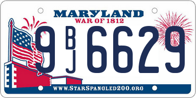 MD license plate 9BJ6629