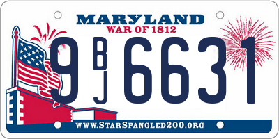 MD license plate 9BJ6631