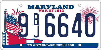 MD license plate 9BJ6640