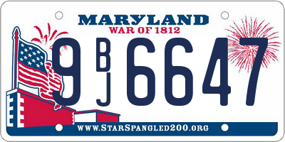 MD license plate 9BJ6647