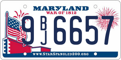 MD license plate 9BJ6657