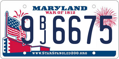 MD license plate 9BJ6675