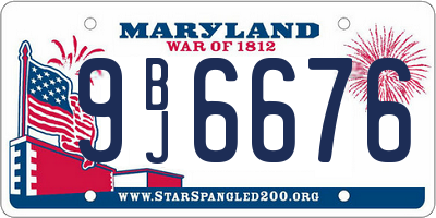 MD license plate 9BJ6676