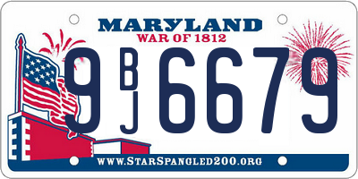 MD license plate 9BJ6679