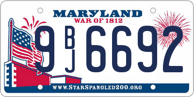 MD license plate 9BJ6692