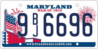 MD license plate 9BJ6696