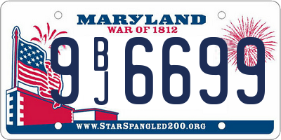 MD license plate 9BJ6699