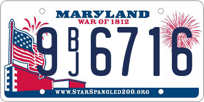 MD license plate 9BJ6716