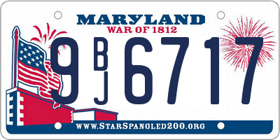 MD license plate 9BJ6717
