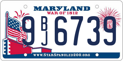 MD license plate 9BJ6739