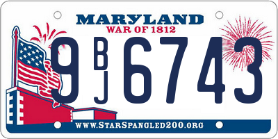 MD license plate 9BJ6743