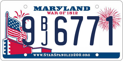 MD license plate 9BJ6771