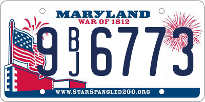 MD license plate 9BJ6773