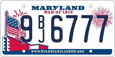 MD license plate 9BJ6777