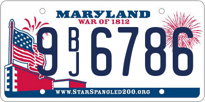 MD license plate 9BJ6786