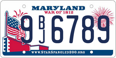 MD license plate 9BJ6789