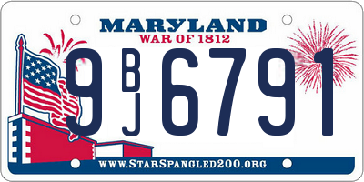 MD license plate 9BJ6791