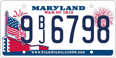 MD license plate 9BJ6798