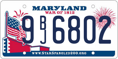 MD license plate 9BJ6802