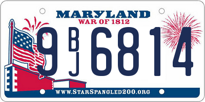 MD license plate 9BJ6814