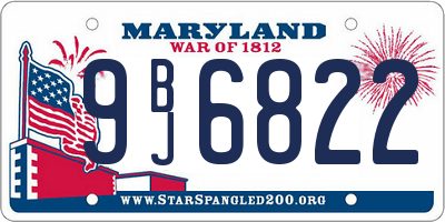 MD license plate 9BJ6822