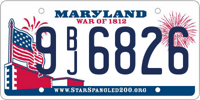 MD license plate 9BJ6826