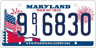 MD license plate 9BJ6830