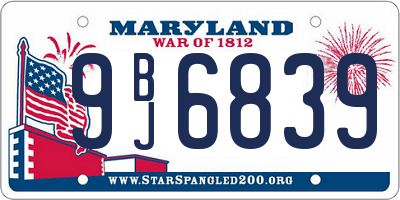 MD license plate 9BJ6839