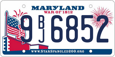 MD license plate 9BJ6852