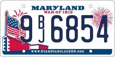 MD license plate 9BJ6854
