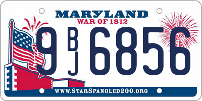 MD license plate 9BJ6856
