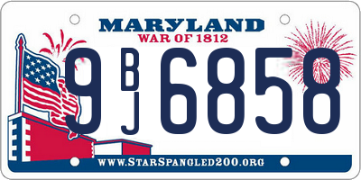 MD license plate 9BJ6858