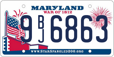MD license plate 9BJ6863