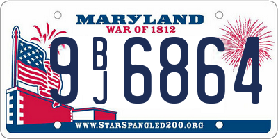 MD license plate 9BJ6864