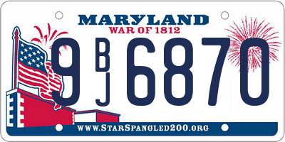 MD license plate 9BJ6870