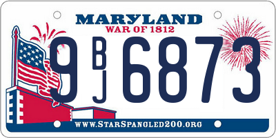 MD license plate 9BJ6873