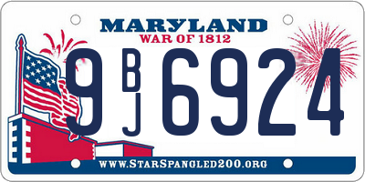 MD license plate 9BJ6924