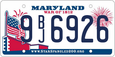 MD license plate 9BJ6926