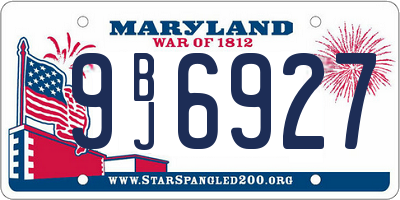 MD license plate 9BJ6927