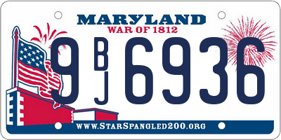 MD license plate 9BJ6936