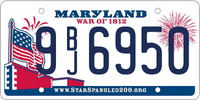 MD license plate 9BJ6950