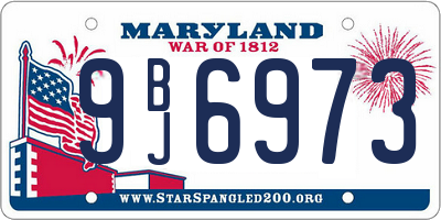 MD license plate 9BJ6973