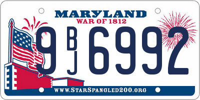 MD license plate 9BJ6992