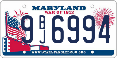 MD license plate 9BJ6994