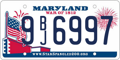 MD license plate 9BJ6997
