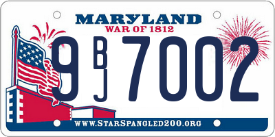 MD license plate 9BJ7002