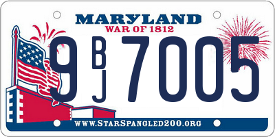 MD license plate 9BJ7005