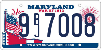 MD license plate 9BJ7008